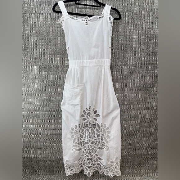 Handmade Accessories - Handmade Battenburg Vintage Linen Apron Victorian Maid size M/L